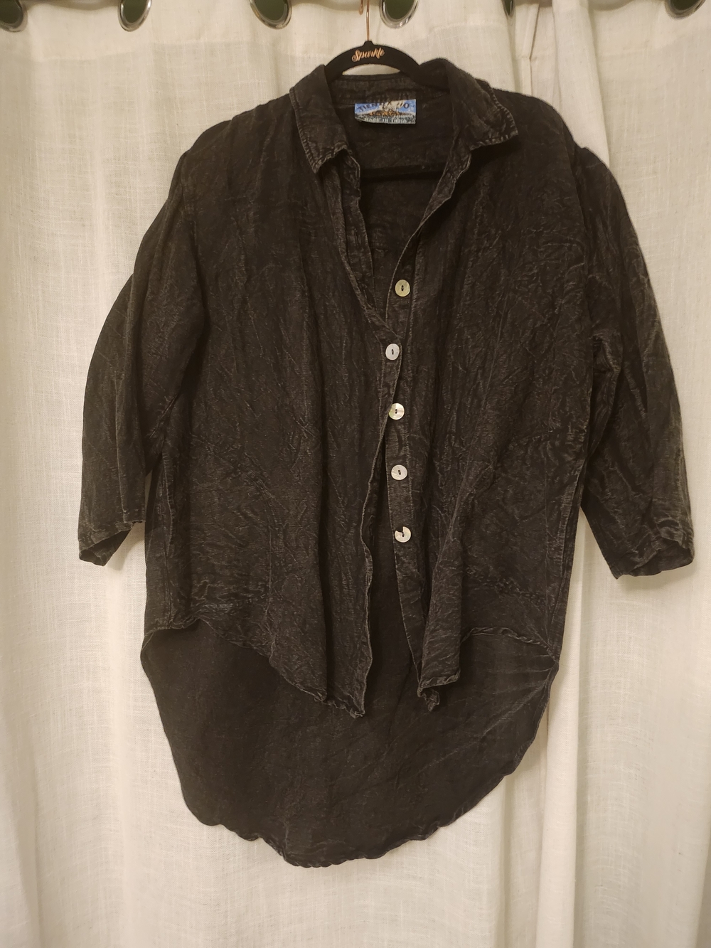 100% Cotton Relaxed Black Button-Down Shirt - Women's Casual Layering Top